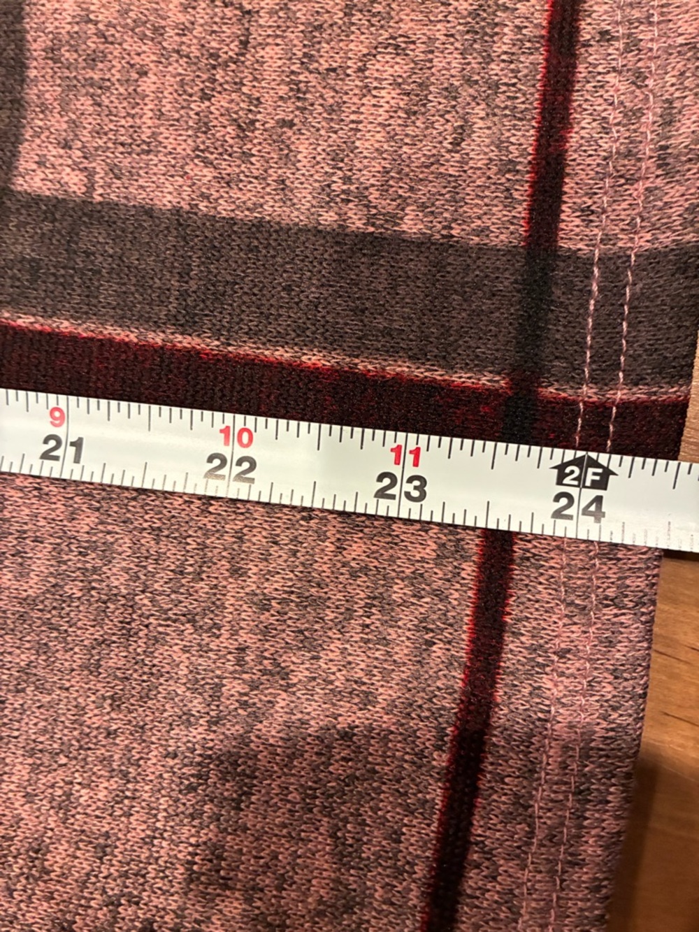 Plaid Ruffle Detail Crewneck Sweater in Mauve - Picture 6 of 6